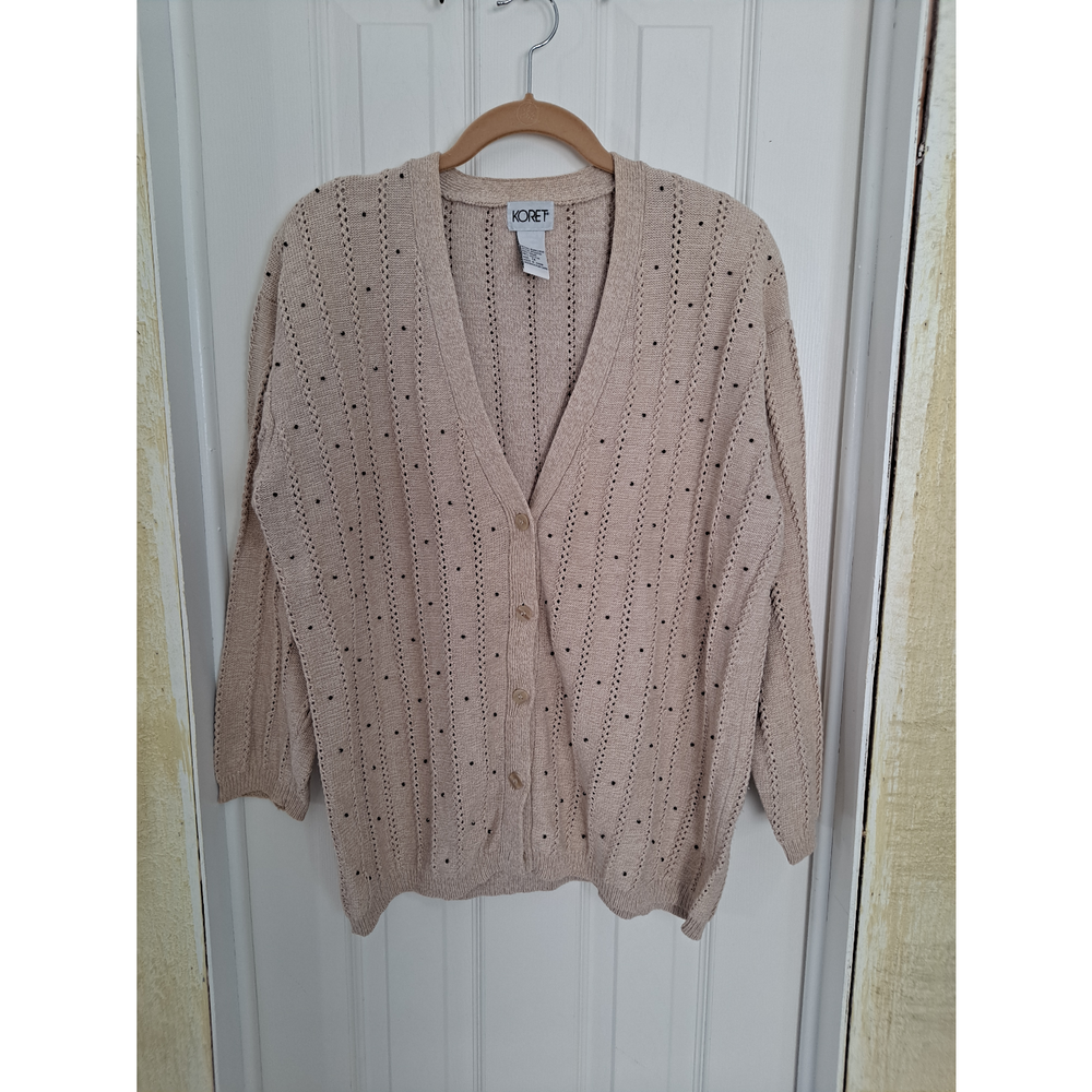 Vintage Koret Novelty Stitch Cardigan with Seed bead Detail